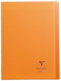 CLAIREFONTAINE - Cahier Koverbook orange grands carreaux séyès - 21x29,7cm - 96 pages