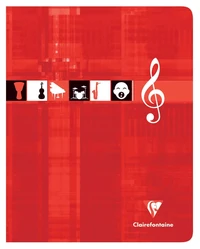Cahier musique & chant piqué- 17x22 cm - 56 pages grands carreaux 90g (8 portées musicales)