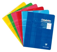 Cahier piqué - 17x22 cm - 32 pages double ligne 3 mm 90g + interligne verticale + marge