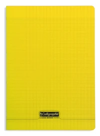 Cahier piqué 8000 Polypro A4 - 21x29,7 cm - 96 pages grands carreaux 90g - Jaune