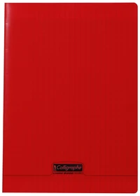 Cahier piqué 8000 Polypro A4 - 21x29,7 cm - 96 pages grands carreaux 90g - Rouge
