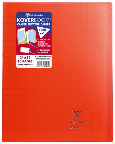 CAHIER PIQUE COVERBOOK 24 X 32 CM - 96 PAGES - SEYES, CLAIREFONTAINE -  Papeterie - Decitre