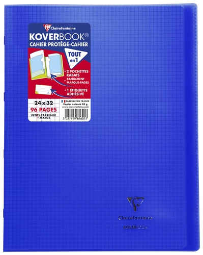 CAHIER PIQUE KOVERBOOK 24 X 32 CM - 96 PAGES - 5X5 ASSORTIES