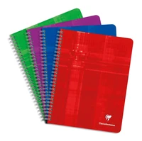Cahier reliure intégrale - 17x22 cm - 180 pages grands carreaux 90g