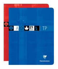 Cahier travaux pratiques piqué 17x22cm - 80 pages grands carreaux 90g + uni 110g