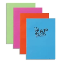 Carnet collé 1/2 Zap Book A5 - 80 feuilles 80g - Coloris aléatoire