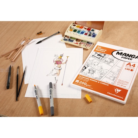 Etui papier Layout Manga Multi-techniques A4 - 40 feuilles 200g ...