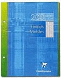 CLAIREFONTAINE - FEUILLES MOBILES PERFOREES 17*22 SEYES 200 PAGES