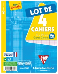 Cahier touch Oxford scolaire agrafe 170x220 96pages seyes assorti