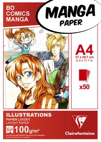 Manga bloc illustrations a4 50f 100g