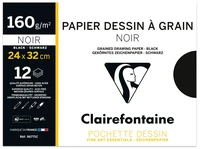 Pochette à dessin - 24x32 cm - 12 feuilles 160g - noir