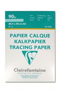 CLAIREFONTAINE - Pochette papier Calque A3 90g/m2 10 feuilles