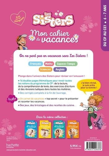 Mon cahier de vacances Les sisters. Du CP au CE1  Edition 2024