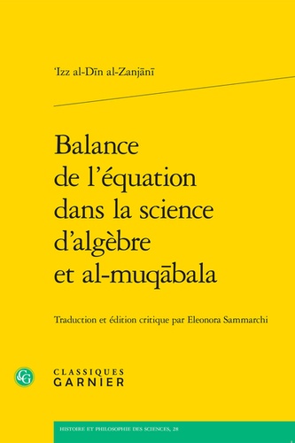 Balance de l'équation dans la science d'algèbre et al-muqbala