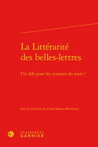 La Littérarité des belles-lettres