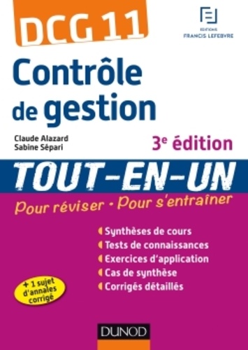 Claude Alazard et Sabine Sépari - Contrôle de gestion DCG 11 tout-en-un.