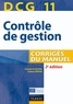 Claude Alazard et Sabine Sépari - DCG 11 - Contrôle de gestion - 2e éd. - Corrigés du manuel.