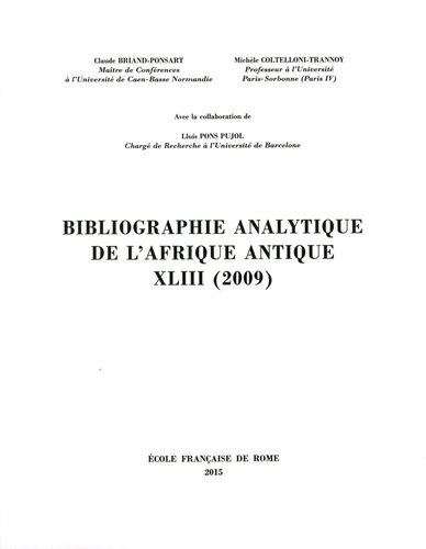 Bibliographie analytique de l'Afrique antique XLIII (2009)