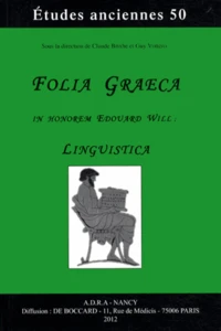Folia graeca in honorem Edouard Will : Linguistica