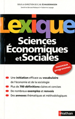 Claude-Danièle Echaudemaison - Lexique Sciences Economiques et Sociales.