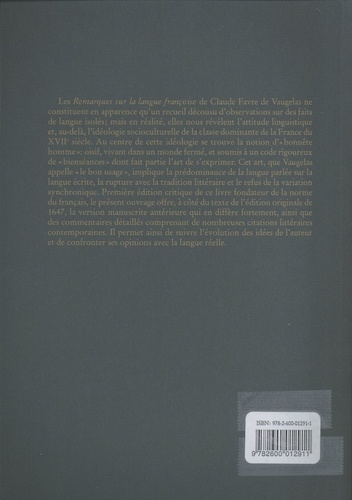 Remarques sur la langue françoise