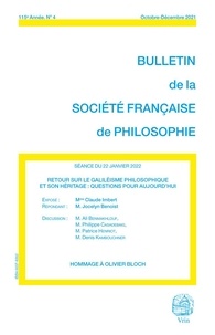 Claude Imbert - Retour sur le galiléisme philosophique et son héritage - Questions pour aujourd'hui.