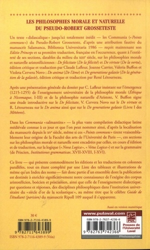 Les philosophies morale et naturelle du pseudo-Robert Grosseteste. Etude, édition critique et traduction des Communia de Salamanque (Ms. Salamanca, BU 1986, FOL, 99RA-102VB)