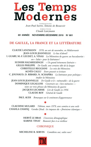 Les Temps Modernes N° 661, Novembre-Déc De Gaulle, la France et la littérature