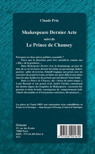 Shakespeare dernier acte. Suivi de Le Prince de Chausey