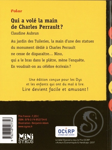 Les enquêtes de Nino  Qui a volé la main de Charles Perrault ? - Adapté aux dys