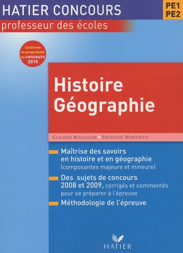 Claudine Boulanger et Françoise Martinetti - Concours CRPE Histoire-géographie.