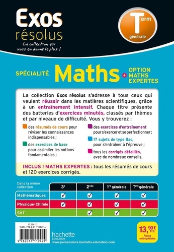 Spécialité Mathématiques Tle générale. + toute l'option Maths expertes  Edition 2020
