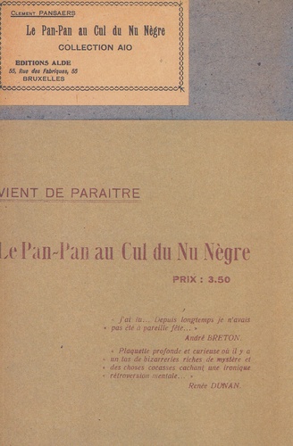 Clément Pansaers - Le Pan Pan Au Cul Du Nu Negre.