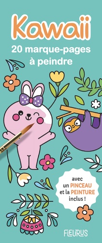 Kawaii. 20 marque-pages à peindre avec un pinceau et de la peinture inclus !