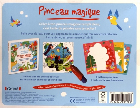 Mon coffret pinceau magique. Avec 6 cartes ; 1 livre de cherche-et-trouve ; 1 pinceau