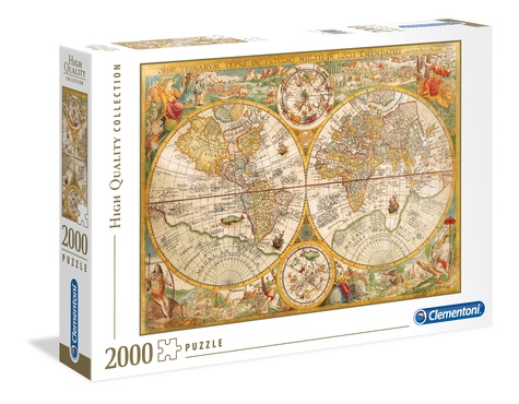 Puzzle vieille carte du monde (2000 pièces), CLEMENTONI - Papeterie ...