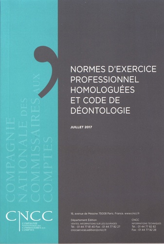  CNCC - Normes d'exercice professionnel homologuées et code de déontologie.