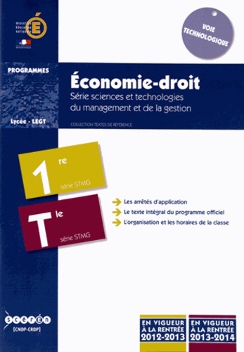  CNDP - Economie-droit 1e et Tle STMG - Programmes.