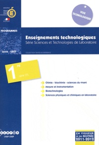  CNDP - Enseignements technologiques 1e STL - Programmes.