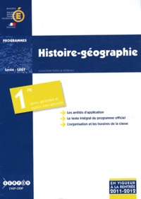  CNDP - Histoire-géographie 1e séries générales et option internationale - Programme 2011-2012.