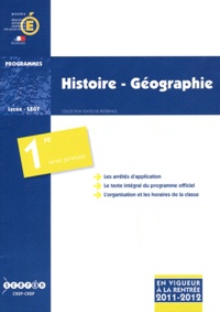  CNDP - Histoire-géographie 1e séries générales - Programmes 2011-2012.