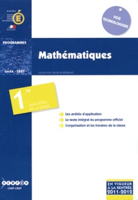  CNDP - Mathématiques 1e STI2D, STL et STD2A - Programmes 2011-2012.
