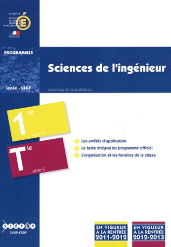  CNDP - Sciences de l'ingénieur 1e et Tle S - Programmes.