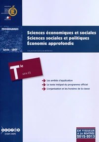 Sciences économiques et sociales, sciences sociales et politiques, économie approfondie Tle ES