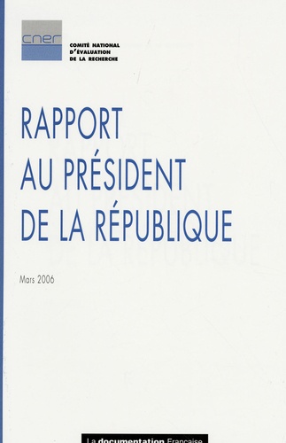  CNER - Rapport du CNER au président de la République.
