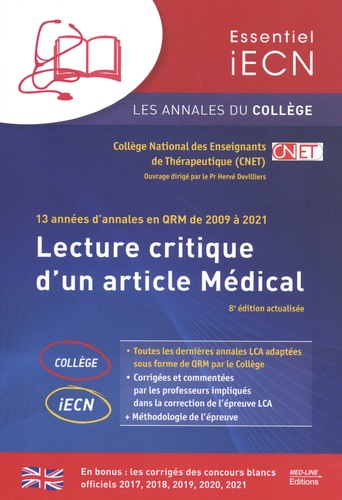 Lecture critique d'un article médical. 13 années d'annales en QRM de 2009 à 2021 8e édition actualisée
