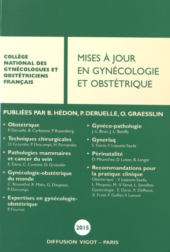  CNGOF et Bernard Hédon - Mises à jour en gynécologie et obstétrique.