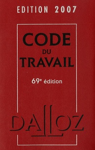  Code du travail - Pack Dalloz en 2 volumes : Code du travail, 69e édition ; Code du travail, partie législative.
