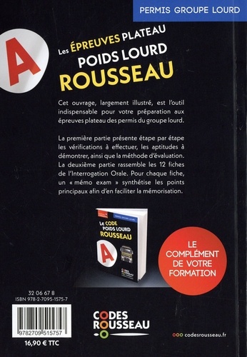 Epreuves plateau & I.O. Rousseau. Groupe lourd C1/C1E/C/CE/D1/D1E/D/DE  Edition 2022