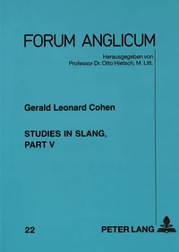 Studies in Slang